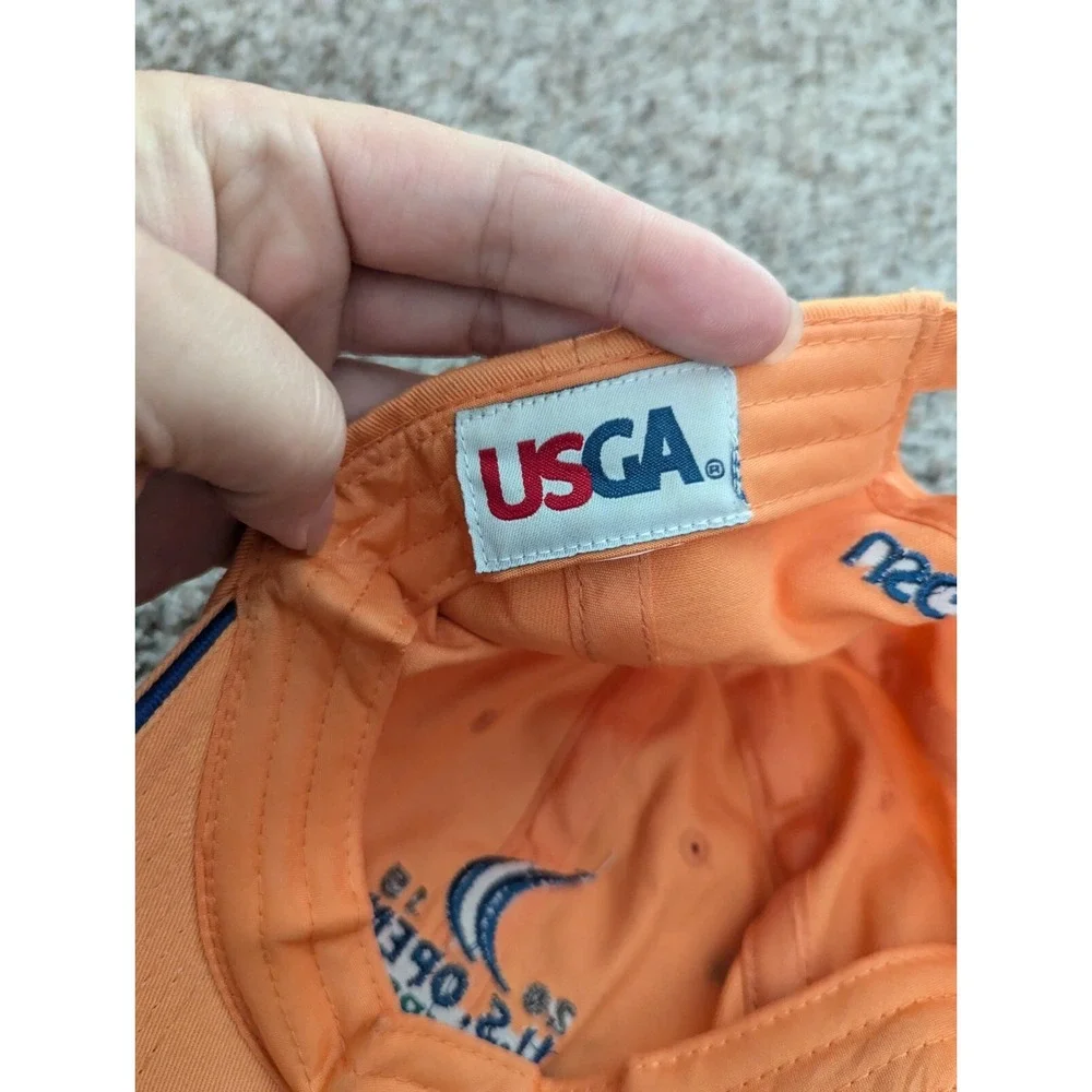 2015 US OPEN CHAMBERS BAY HAT‎ USGA Member Cap Orange Golf Adjustable Strapback